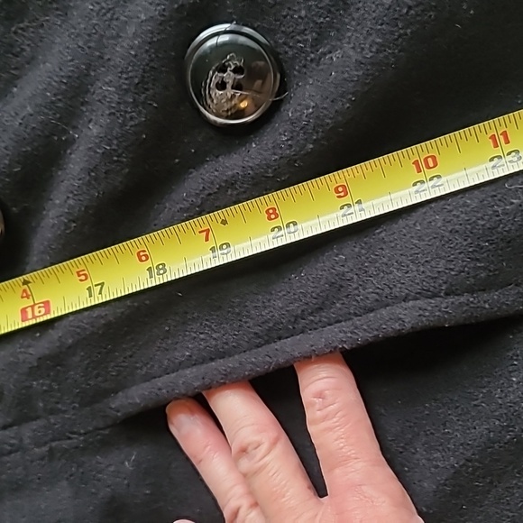 London Fog PM womens double breasted pea coat wool/nylon w full lining black - Picture 12 of 12